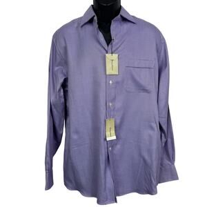 Tommy Bahama Dress Shirt Mens 16.5 34-35 Purple Houndstooth Long Sleeve NWT